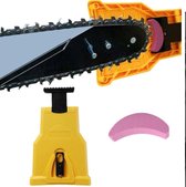 Compacte Kettingzaagslijper - Kettingslijper Zaagslijper - Ketting Zaag Slijper Voor Kettingzaag - Inclusief Slijpsteen Wetsteen - Geschikt Voor Slijpen Van Kettingzagen Van 14 Tot 20 Inch - Geel/Zwart