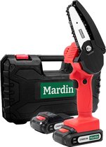 Mardin - Mini kettingzaag - Snoeizaag - Kettingzaag - Kettingzaag Electrisch met 2 Accu - Inclusief Koffer -  1 Extra Accu - Rood