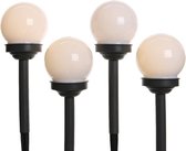 4x Buiten/tuin LED bollen stekers Noah solar verlichting 27 cm - Tuinverlichting - Tuinlampen - Solarlampen op zonne-energie