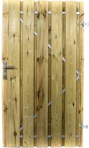 Schuttingdeur tuindeur grenen incl stalen frame en RVS cilinderslot 100 x 180 (rechtsdraaiend)