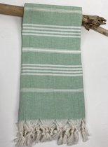 Hamamdoek | Stripe | Lichtgroen | 100 x 180 CM | Strand | Sauna / Wellness | Vakantie | Thuis