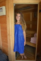 ARTG® Towelzz - Sauna Kilt - Dames - met Klittenband - Koningsblauw - True Blue - Maat XXL - (maat tot 170cm omvang)