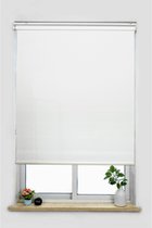 Duhtz Rolgordijn Verduisterend Wit 140x210 cm voor slaapkamer - badkamer - woonkamer - kantoor
