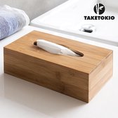 TakeTokio zakdoekkistje van bamboe hout - B10 x H9 x L23 cm