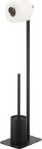 Sealskin Brix Toiletbutler vrijstaand - Toiletborstel met houder - Toiletrolhouder zonder klep - Zwart