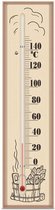sauna thermometer glas 0-140*C  houten ondergrond