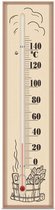 sauna thermometer glas 0-140*C  houten ondergrond
