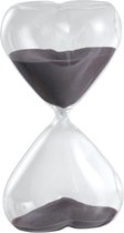 Mascagni - Glazen hartvormige zandloper transparant / paarse/violette inhoud 11 x 6,5 x 20 (h.) cm doorlooptijd 30 minuten - 0R O1041