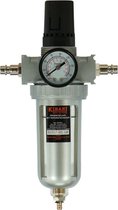 Kibani drukregelaar met waterafscheider max 10 bar - compressor accessoires - luchtdrukgereedschap - Wordt geleverd met 2 Euro Koppelingen