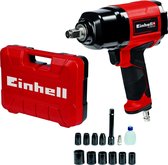 Einhell Pneumatische Slagmoersleutel TC-PW 610 (610 Nm - anti-slip rubberen handgreep - linskloop en rechtsloop - incl.  10 dopsleutels - 1x 125 mm verlenging - transport en opbergkoffer)