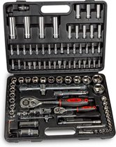 Professionele XL 94-Delige Dopsleutel Set - Met Momentsleutel Ratel & Verlengstuk - Doppenset Doppendoos Torx/Inbus/Hex/Kruiskop/Philips Bit Doppen Set - Ratelset Hoogwaardig Chroom-vanadiumstaal -  Met Snelwisselsysteem - 1/4" & 1/2" Inch