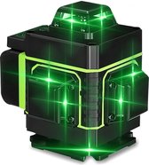 FASGet Laserlijn Kruislijnlaser - 16 Lijnen Groene Zelfnivellerende-360° Schakelbaar Horizontaal-Verticaal met magnetische draaibasis 1 lithium-ion batterij