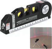 Professionele multifunctionele laserwaterpas - Laser waterpas - Inclusief meetlint - Met 3 libellen - Zwart