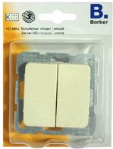 BERKER M2 dubbele wipschakelaar wissel/wissel, inbouw | CREME