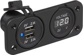 Proplus Inbouwkit: Voltmeter 6-30v + Usb Poort