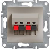 Schneider Electric Asfora serie -  Luidsprekercontactdoos - Luidsprekeraansluiting- Inbouw- (2) - Dubbel -  Uitgangen - BRONS