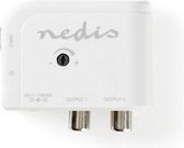 Nedis CATV-Versterker | Versterking: 15 dB | 50 - 790 MHz | Outputs: 2 | Versterkingsregelaar | Wit