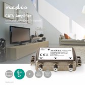 Nedis CATV-Versterker | Versterking: 12 dB | 85 - 1218 MHz | Outputs: 2 | Return path | Zilver