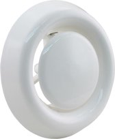 Afzuigventiel rond - wit - met klemmen - diameter 125 mm