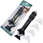 3 in 1 Kit Tool Met RVS Schraper Inclusief Kittuit – Kit Verwijderaar – Afstrijkrubber set – Voegstrijker set – Multitool Voor Het Afwerken Van Kit Naden – Kit Schraper