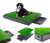 Buxibo - Hondentoilet  Kunstgras met Bak - Indoor Dierentoilet - Uitneembare Opvangbak - Puppy Training Pets - Outdoor/Balkon/Tuin/Indoor Toilet - 50x64 cm