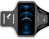 iMoshion Hardloop telefoonhouder - Hardloopband -  Universele Sportarmband - Ruimte voor pasje en sleutel - van 5 t/m 6,1 inch - Zwart - Vaderdag Cadeau