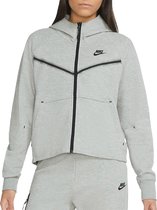 Nike Sportswear Tech Fleece Windrunner Women's Full-Zip Hoodie - Maat: M, Kleur: BLACK OR GREY