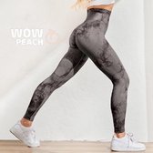 Wow Peach Marble Zwart Legging Maat M |TikTok Legging | Dames |Butt lifting |TikTok broek |TikTok Yogapants |Fitness | Sporten |