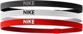Nike elastische haarbanden 3-pack unisex zwart/wit/rood