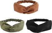 LIXIN Set 3 Stuks Haarbanden - Haarband Velvet Suede - Kleur 1 - Dames haarbanden - Sport haarbanden - Fluweel - Hoofdband - Volwassenen - Elastisch antislip - Atletisch - Gym - Dans - Yoga - Hardlopen - Haaraccessoires