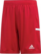 adidas T19 Short Junior  Sportbroek - Maat 128  - Unisex - rood/wit