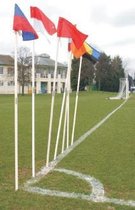 Hoekvlagset - Cornervlag - Flexibele witte stok met vlag - 30cm x 30cm