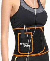 LuxuryBody® Zweetband Buik - Waist Trainer met Zak Man/Vrouw - Afslankband - Sauna Belt - Sauna Band - Waist Shaper - Afslankgordel - One Size – Oranje