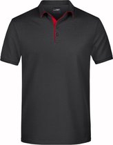 Polo shirt Golf Pro premium zwart/rood voor heren - Zwarte herenkleding - Werkkleding/zakelijke kleding polo t-shirt XL