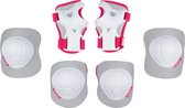 Nijdam Skate Beschermset Kinderen - White Out - Wit/Fuchsia - S