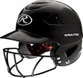 Rawlings Coolflo Honkbal Softbal Slaghelm met gezichtsbescherming - Black - One Size Fits Most