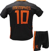 Memphis Depay Nederlands elftal uit Tenue | Voetbal Shirt + broekje set - EK/WK voetbaltenue - Maat 152