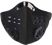 Masker Voor Op De Fiets Of Motor - Ademend Ventielmasker - Fijnstof Mondkapje – Motor Masker – Ski Masker - Zwart