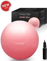 Fitness bal - Yoga bal Roze - Gym bal  65 cm - Pilates Bal - incl Pomp & Yogales