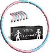 Breaking Limits Fitness Hoelahoep voor Volwassenen – Gemaakt van Roestvrij Staal, Zachte Foam en Anti-Zweet buitenlaag – Sport Hoepel – Hula Hoop/ Weight Hoop – HoolaHoop/BodyHoop – Roze – 94CM +  1 tot 8 KG