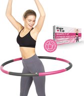 Fitness Hoelahoep - WithGoods® 8 Delige Fitness Hoepel - Hoela Hoop - Hoelahoop - Hoolahoop - Hulahoop - Hoelahoep Volwassenen - 0,9 kg - Ø90 cm - Roze/Grijs