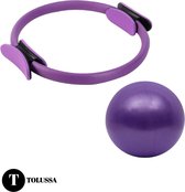 Pilates ring inclusief pilates bal - Yoga ring met yoga bal - Yoga set - Pilates set paars