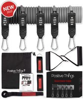 Positive Things - Resistance band Set - 5 Fitness Elastieken met Handvaten