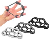 Fambz Fitinger Vingertrainer (Achromatische Set) met 3 Levels - Vinger Trainer voor Vingers en Onderarm - Vingertrainers Hand Grip - Handrevalidatie - Polstrainer Piano - Griptrainer Arm - Hand Stretcher - Krachttrainer Pols - Fidget Toy