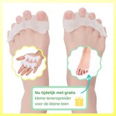 Tenenspreider voor alle tenen - Per paar - Hallux Valgus - transparant - scheve tenen - Met handleiding