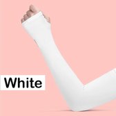Arm Sleeve Warmers - Running Sleeves - Fietsen - Wintersport - UV Bescherming - Wit - Vrouwen | 2 stuks