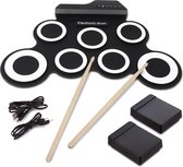 Hizek Elektrisch Drumstel - Elektronisch Drumset - Digitaal Drumstel - Drumpad -Beginnersdrum E-drum - met Drumstokken en Voetpedalen - voor Volwassenen Kinderen Beginners Kerstcadeaus -zwart