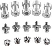 15 stuks | 1/4" naar 3/8" Metalen Statief Adapter Set | Schroefdraad adapter | Schroefconverter | Geschikt voor DSLR-camera , statief , schouderopstelling ,  lichtstatief , camerakooi