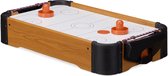 Relaxdays airhockeytafel - tafelmodel airhockey tafel - met lucht - voor onderweg - bruin