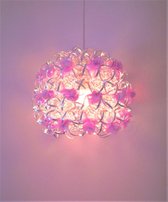 Funnylight Vrolijk zilver - design hanglamp met zacht lila bloemen